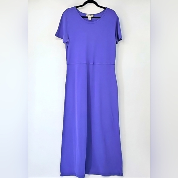 Eddie Bauer Purple Beachy Lounge Casual Crew Neck A-line Midi-Maxi Dress - Picture 1 of 9